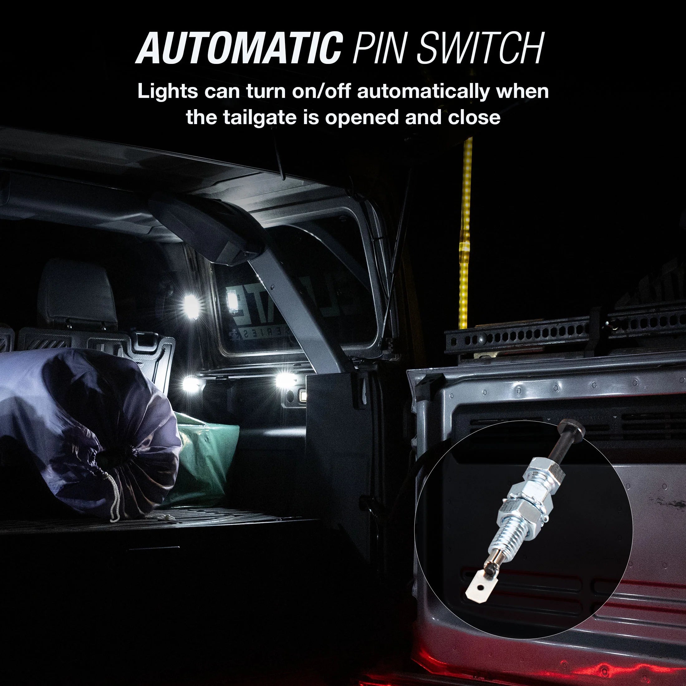 - Truck Bed LED Lighting Kit - Bright White, IP65, 3M Adhesive, 8 Lights