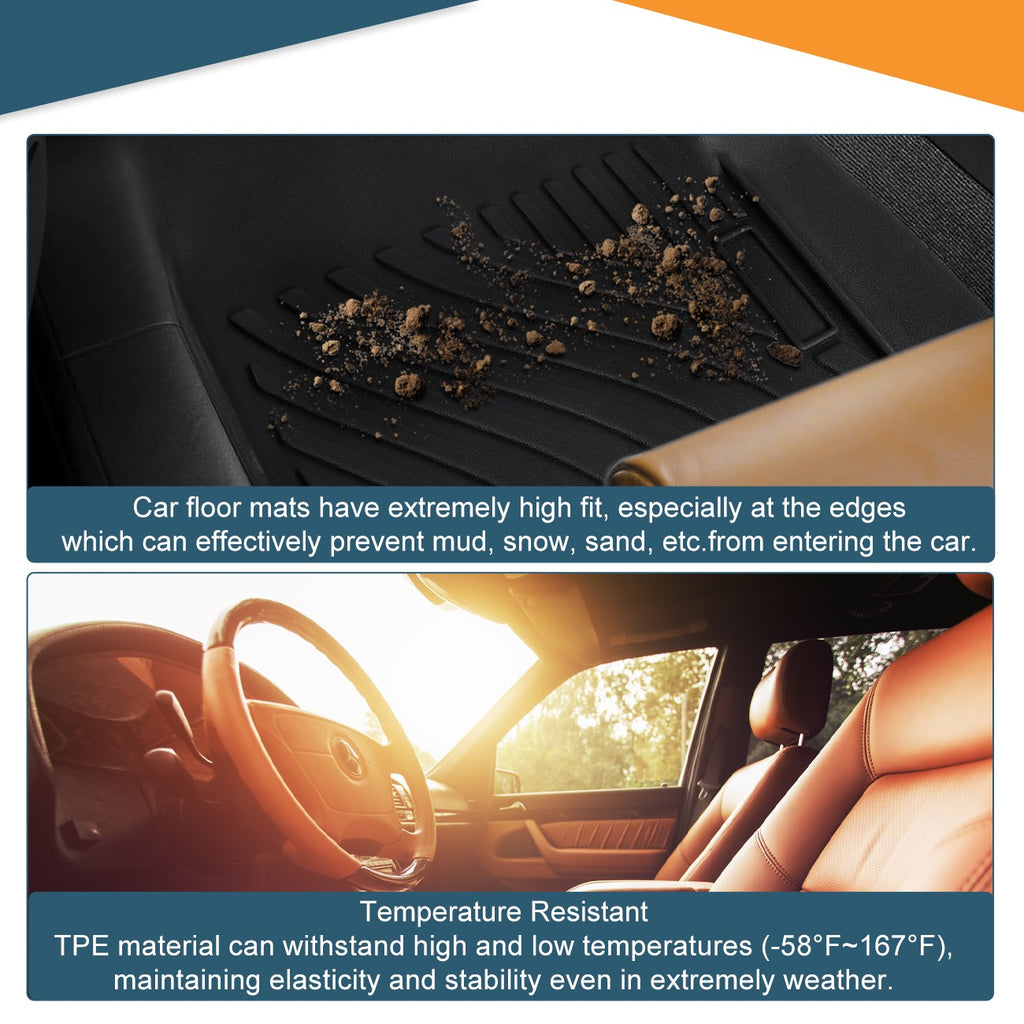 Floor Mats Liners for 2015-2025 Ford F-150/F-150 Lightning Super Crew Cab TPE