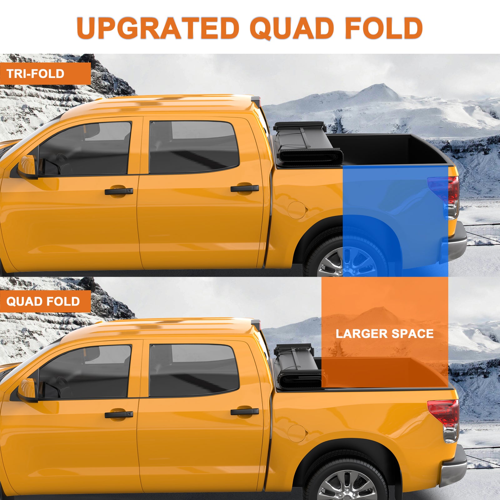 5.8FT Truck Bed Tonneau Cover 4-Fold for 2019-2026 Chevrolet Silverado 1500