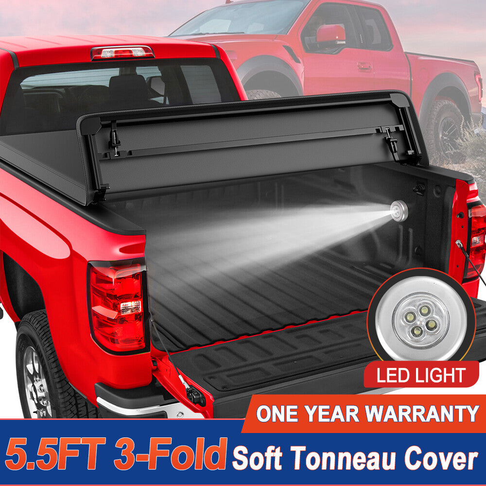Ford F-150 (5.5FT) 3-Fold Truck Bed Tonneau Cover for 2009-2014 