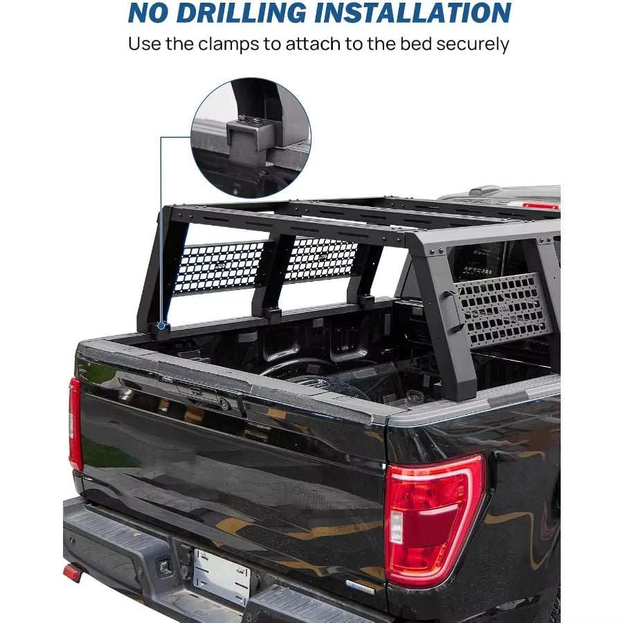 Full Size Truck Bed Rack Overland Bed Rack Compatible with F150 F250 F350 Silverado Sierra Ram 18.8 High Ladder Rack Truck Rack