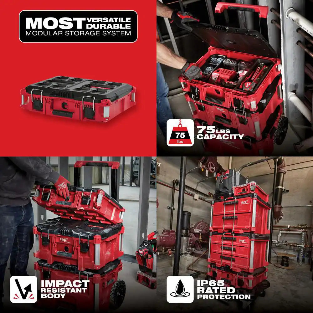 PACKOUT 22 In. Medium Red Tool Box with 75 Lbs. Weight Capacity