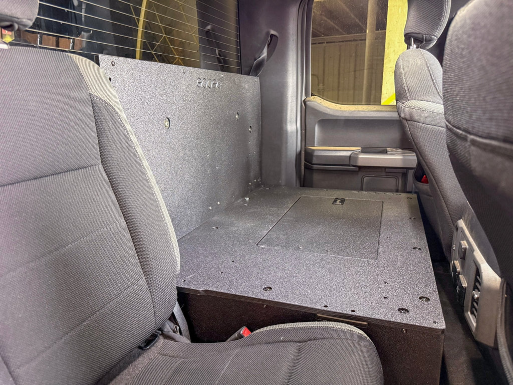 Ford - F-150 - 2015-Present - 13th & 14th Gen - Explore Series - SuperCab - Second Row - HIGH Seat Delete Plate System - Without Subwoofer