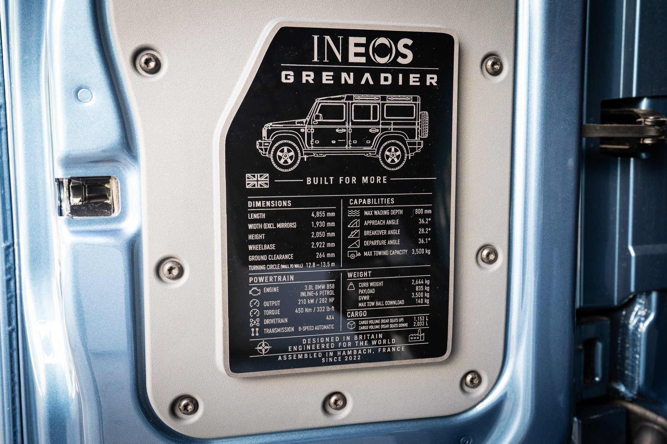 Spec Plate for Cargo Door - 2024+ Grenadier Station Wagon