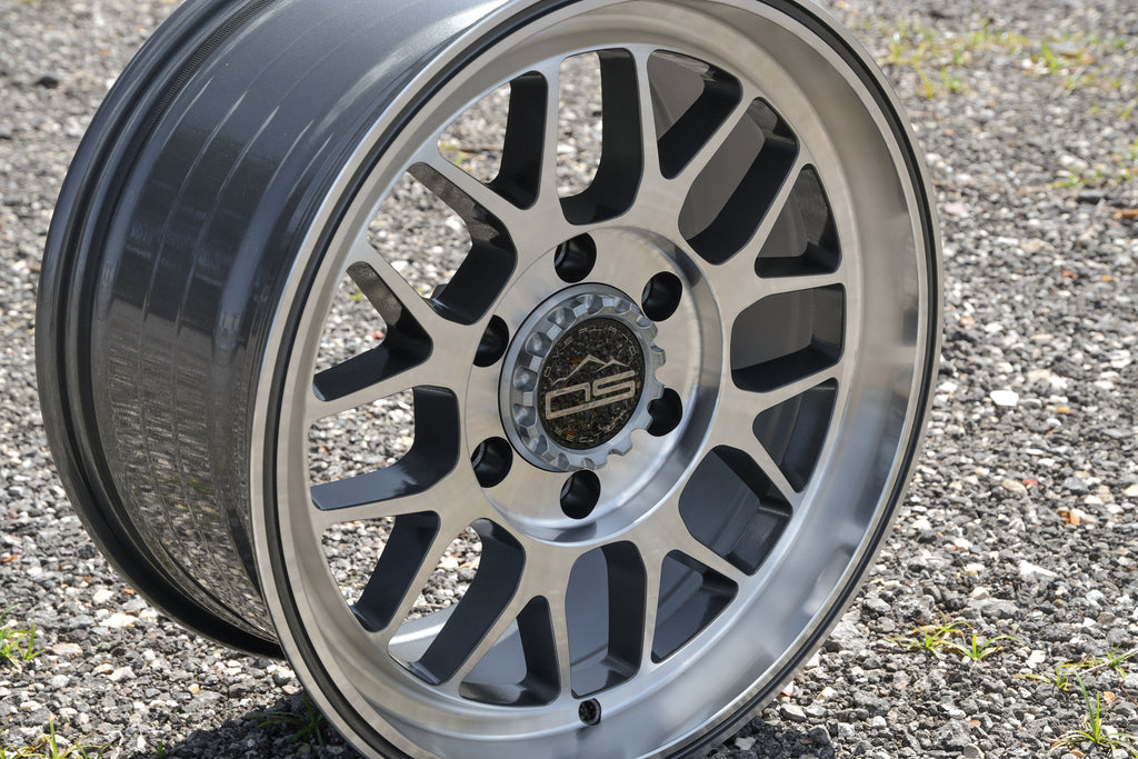 Overland Sector Hyperdrive Flow Formed 17x8.5 +25 5x108/5x114.3 73.1mm Gloss Gun Metal/Machined Face
