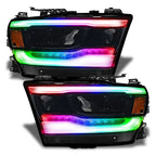 ORACLE Lighting 2019-2024 Dodge RAM 1500 ColorSHIFT RGB+W Headlight DRL Upgrade Kit - Reflector LED Headlights