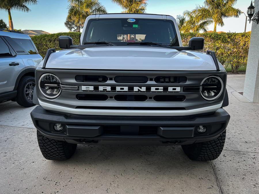 Smoked Signature Style Light Bar Overlays - 2021+ Bronco (Standard Headlights)