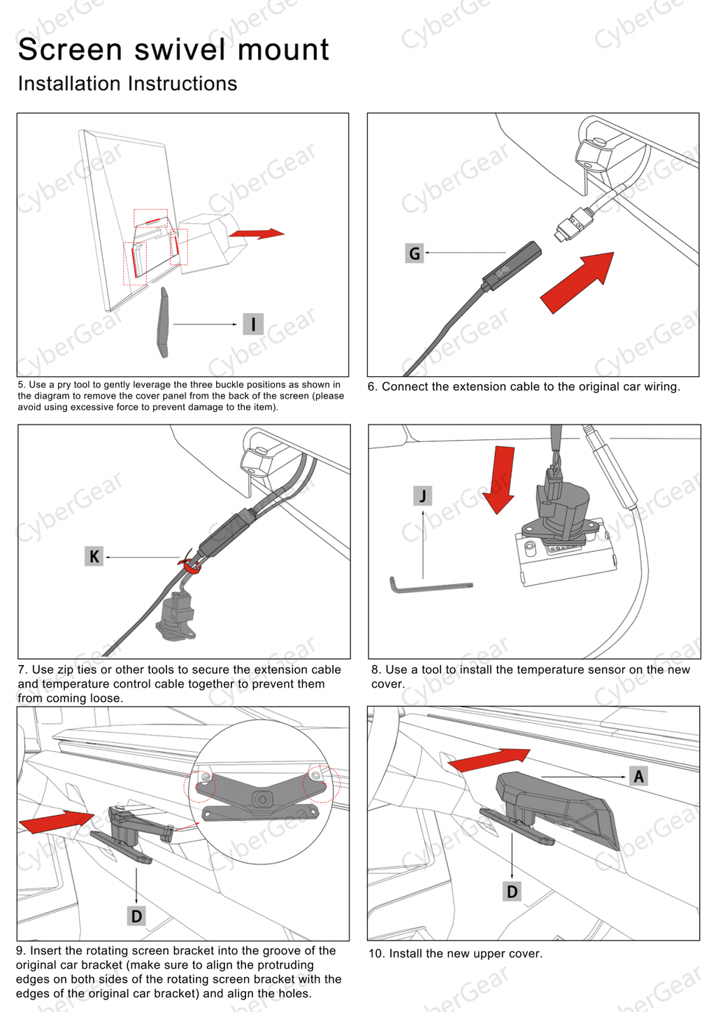 Tesla Cybertruck Dashboard Screen Swivel Tilt Mount Rotating Kit