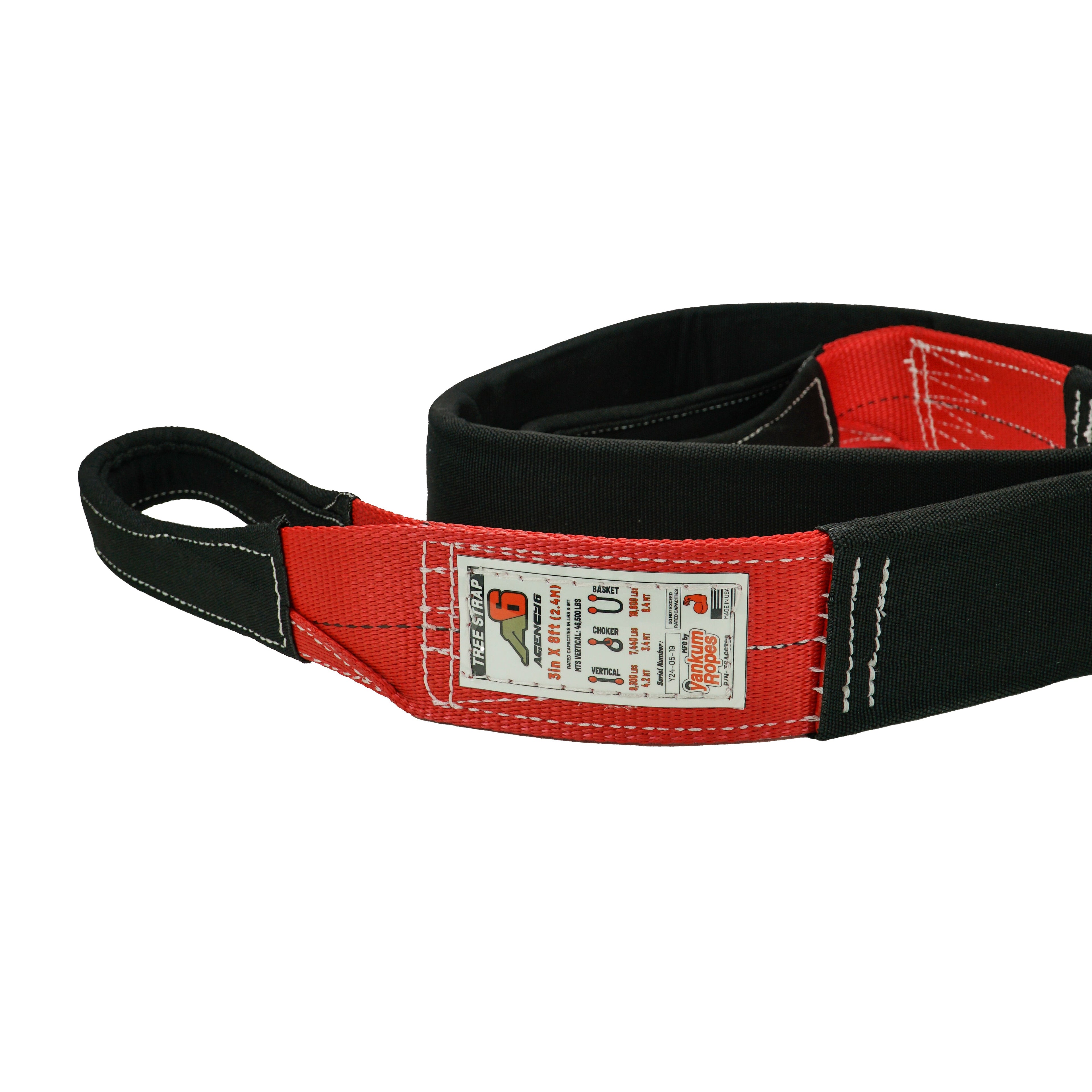Agency 6 Tree Saver Strap - 8 Foot x 3 Inch - Made in The USA - Heavy Duty Low Stretch Webbing