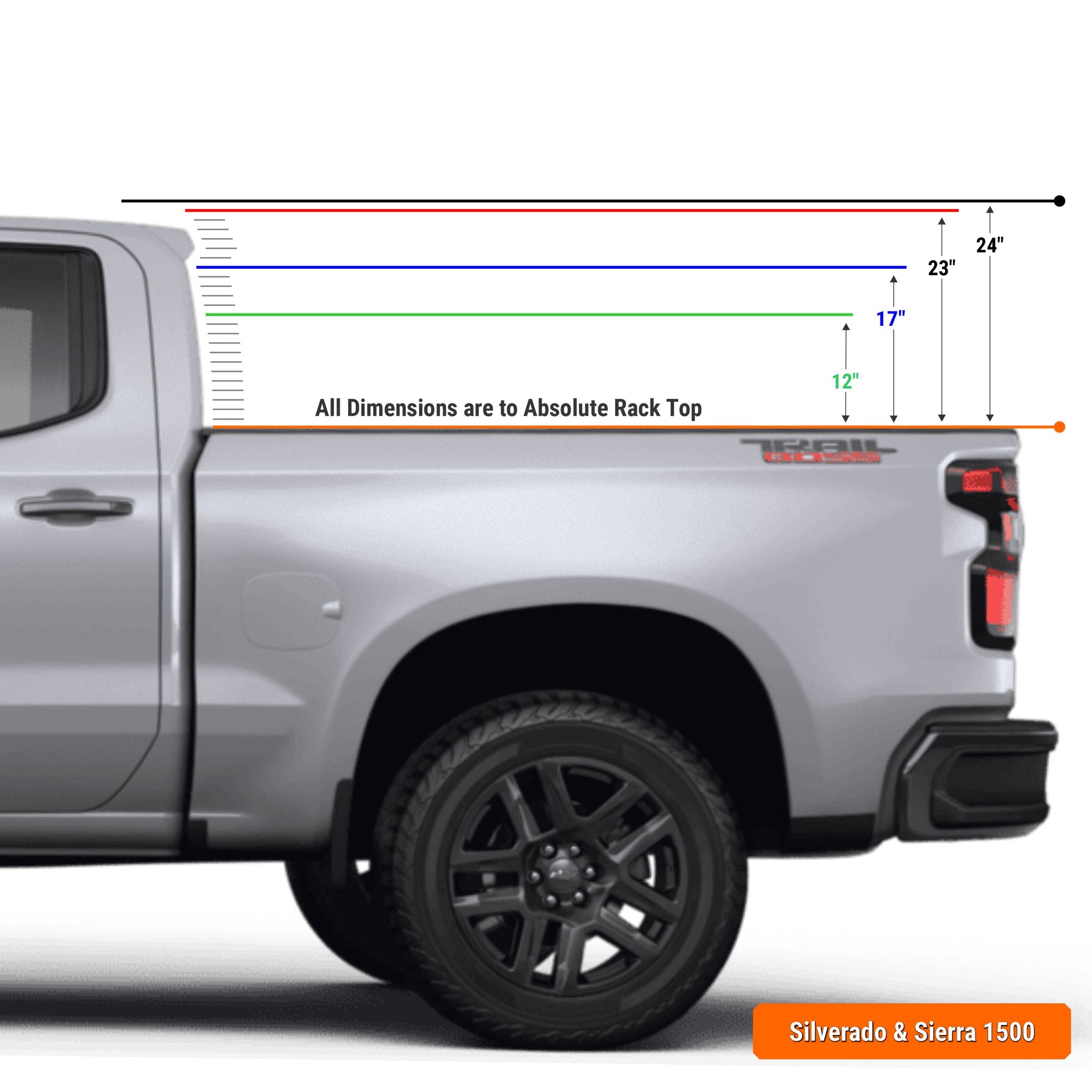 Chevy Silverado / GMC Sierra 1500 Bed Rack for Retrax XR Covers | XTR1